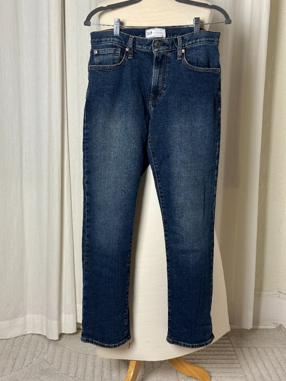 Gap Men’s Straight Fit Jeans 30x30 Dark Blue Wash Denim Washwell